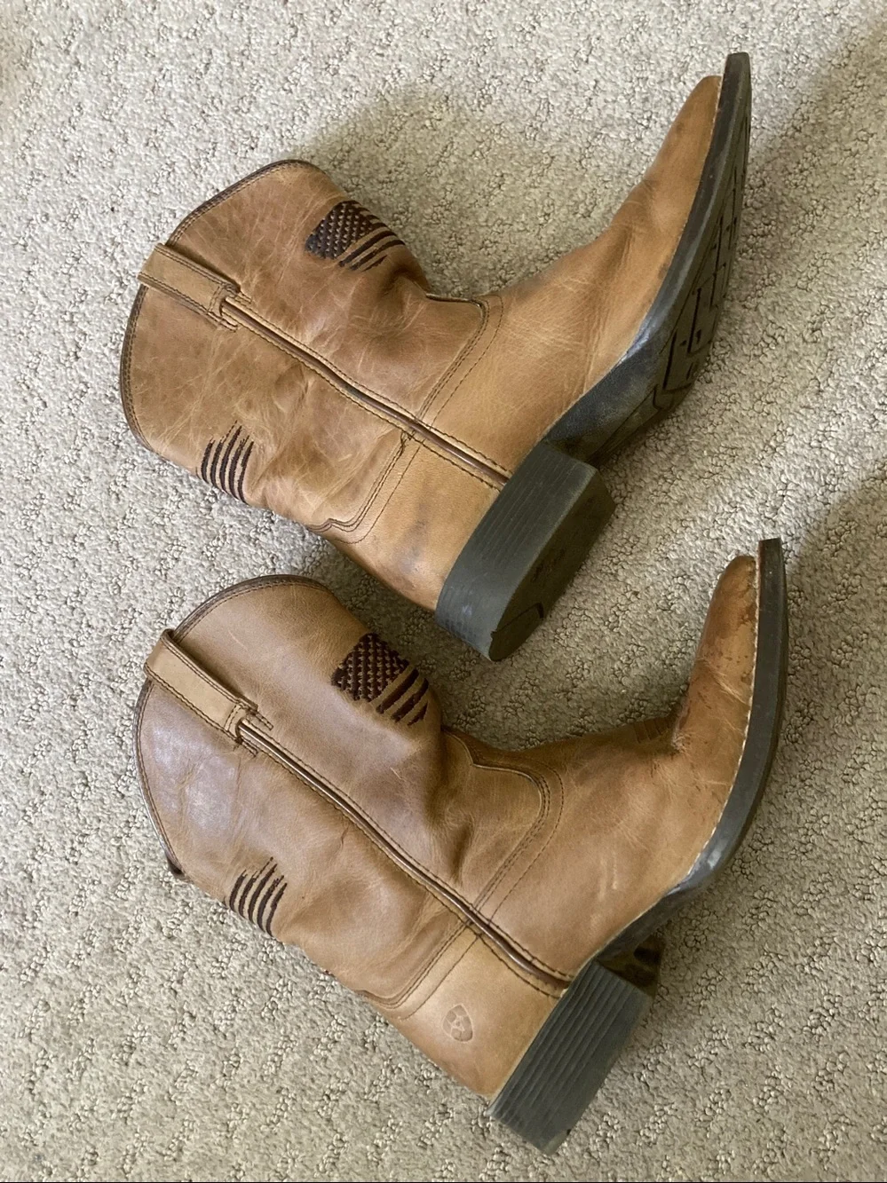 Ariat Patriot II square-toe cowboy boots, Sz 3.5